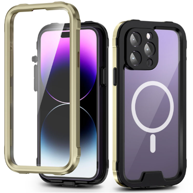 360°Full Protection PhoneCase Aluminum Alloy+LiquidSilicone+Tempered Glass